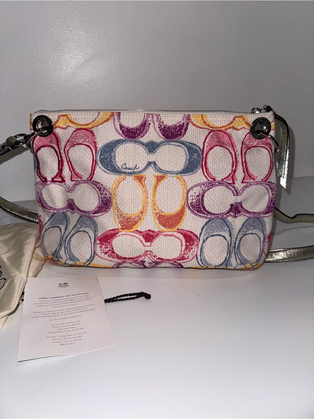 Y2K Coach Poppy Daisy Dream C Scribble Print Hippie Shoulder Bag 19030 HTF NWT - Picture 4 of 13